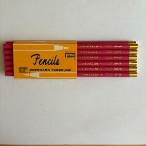 Vintage Eberhard Faber Design 12 Per Pack 3H Colored Pencils Rose Pink 8036 NOS